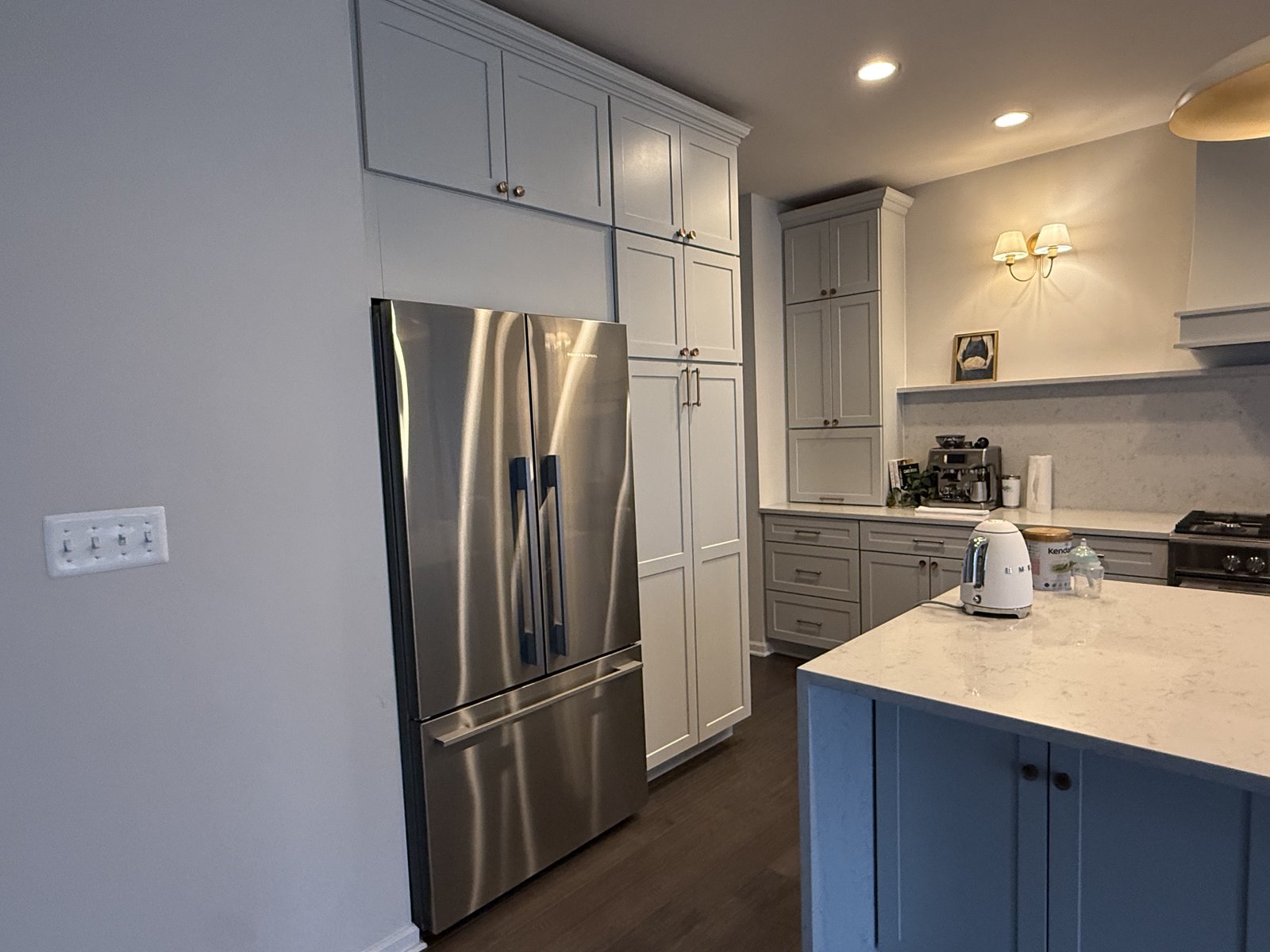 French door refrigerator with custom surround